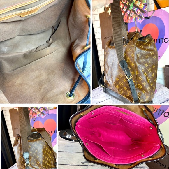 Louis Vuitton Montsouris GM backpack custom dyed black with organizer - Picture 9 of 16